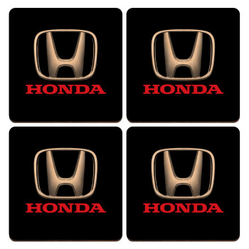 HONDA, ΣΕΤ x4 Σουβέρ ξύλινα τετράγωνα plywood (9cm)