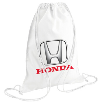 HONDA, Τσάντα πλάτης πουγκί GYMBAG λευκή (28x40cm)