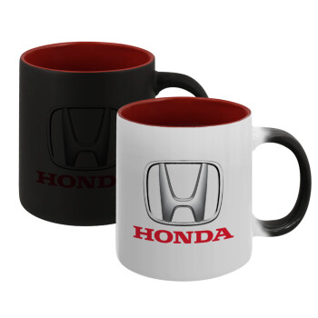 HONDA, Κούπα Μαγική εσωτερικό κόκκινο, κεραμική, 330ml που αλλάζει χρώμα με το ζεστό ρόφημα