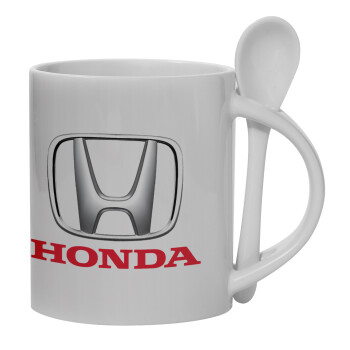 HONDA, Ceramic coffee mug with Spoon, 330ml (1pcs)