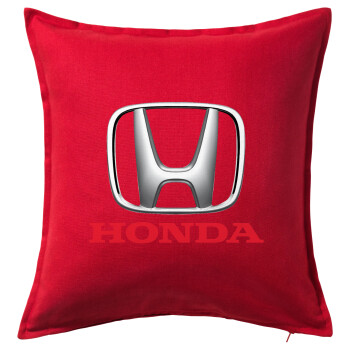 HONDA, Μαξιλάρι καναπέ Κόκκινο 100% βαμβάκι, περιέχεται το γέμισμα (50x50cm)