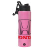 Metallic water bottle with safety lid, 850ml aluminum