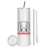Eco friendly stainless steel tumbler 600ml, with metal straw & cleaning brush