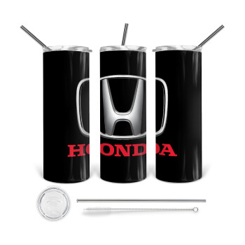 HONDA, Tumbler stainless steel 600ml, with metal straw & cleaning brush