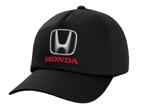 HONDA — Καπέλο Ενηλίκων Baseball, 100% Βαμβακερό,  Μαύρο (ΒΑΜΒΑΚΕΡΟ, ΕΝΗΛΙΚΩΝ, UNISEX, ONE SIZE)