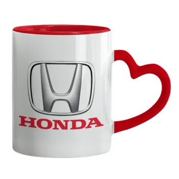 HONDA, Mug heart red handle, ceramic, 330ml
