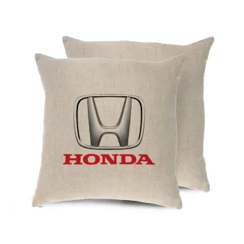 HONDA, Μαξιλάρι καναπέ ΛΙΝΟ 40x40cm περιέχεται το  γέμισμα