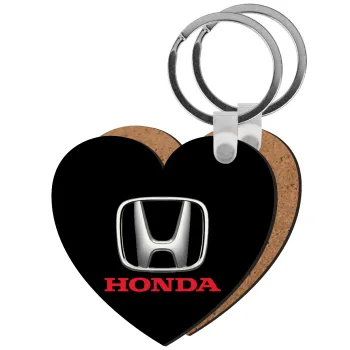 HONDA, Μπρελόκ Ξύλινο καρδιά MDF
