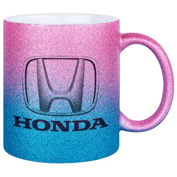 HONDA, Κούπα Χρυσή/Μπλε Glitter, κεραμική, 330ml