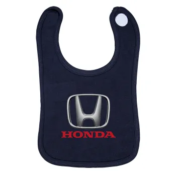 HONDA, Σαλιάρα με Σκρατς 100% Organic Cotton Μπλε (0-18 months)