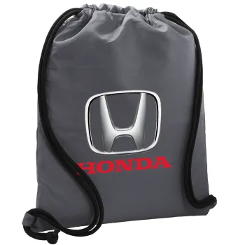 HONDA, Backpack pouch GYMBAG GREY, with pocket (40x48cm) & thick cords