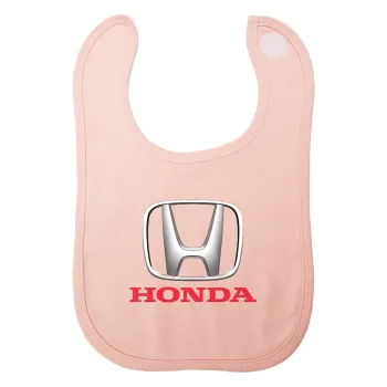 HONDA, Σαλιάρα με Σκρατς ΡΟΖ 100% Organic Cotton (0-18 months)