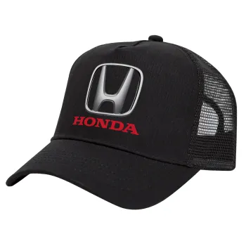 HONDA, Trucker Hat with Mesh, Black, (COTTON, KIDS, UNISEX, ONE SIZE)