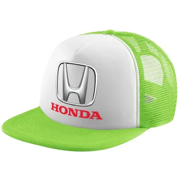 HONDA, Child's Soft Trucker Hat with Green/White Mesh (POLYESTER, CHILDREN'S, ONE SIZE)