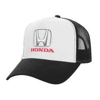 HONDA, Καπέλο Ενηλίκων Structured Trucker, με Δίχτυ, ΛΕΥΚΟ/ΜΑΥΡΟ (100% ΒΑΜΒΑΚΕΡΟ, ΕΝΗΛΙΚΩΝ, UNISEX, ONE SIZE)