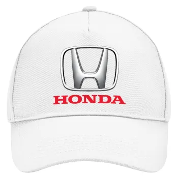 HONDA, Καπέλο Ενηλίκων Baseball, Drill, Λευκό (100% ΒΑΜΒΑΚΕΡΟ, ΕΝΗΛΙΚΩΝ, UNISEX, ONE SIZE)