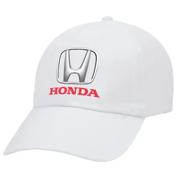 HONDA, Adult Baseball Cap White 5-panel (POLYESTER, ADULT, UNISEX, ONE SIZE)