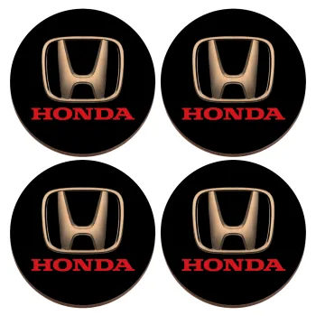 HONDA, ΣΕΤ x4 Σουβέρ ξύλινα στρογγυλά plywood (9cm)
