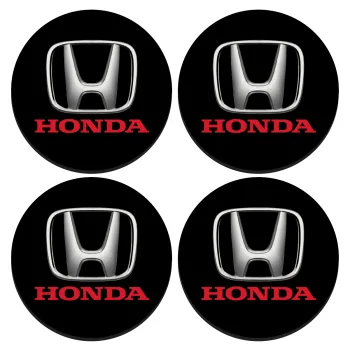 HONDA, ΣΕΤ 4 Σουβέρ ξύλινα στρογγυλά (9cm)