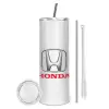 Tumbler stainless steel 600ml, with metal straw & cleaning brush