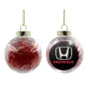 Transparent Christmas tree ball ornament with red filling 8cm