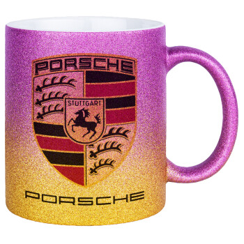 Porsche, Κούπα Χρυσή/Ροζ Glitter, κεραμική, 330ml