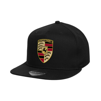 Porsche, Καπέλο παιδικό Snapback, 100% Βαμβακερό, Μαύρο