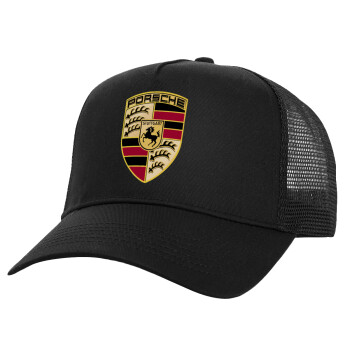 Porsche, Καπέλο Ενηλίκων Structured Trucker, με Δίχτυ, Μαύρο (100% ΒΑΜΒΑΚΕΡΟ, ΕΝΗΛΙΚΩΝ, UNISEX, ONE SIZE)