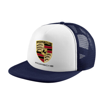 Porsche, Καπέλο Ενηλίκων Soft Trucker με Δίχτυ Dark Blue/White (POLYESTER, ΕΝΗΛΙΚΩΝ, UNISEX, ONE SIZE)