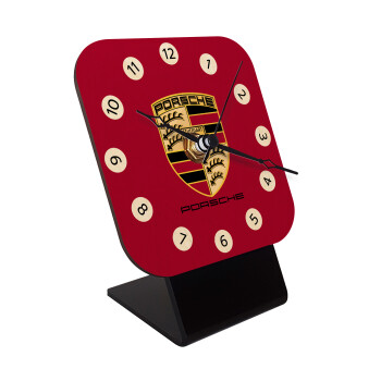 Porsche, Quartz Table clock in natural wood (10cm)