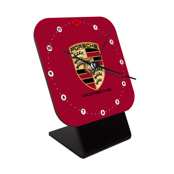 Porsche, Quartz Wooden table clock with hands (10cm)