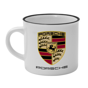 Porsche, Κούπα κεραμική vintage Λευκή/Μαύρη 230ml