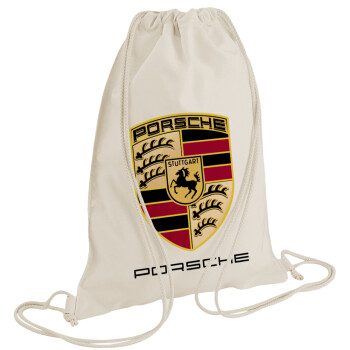 Porsche, Τσάντα πλάτης πουγκί GYMBAG natural (28x40cm)