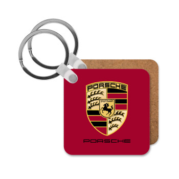 Porsche, Μπρελόκ Ξύλινο τετράγωνο MDF 5cm (3mm πάχος)