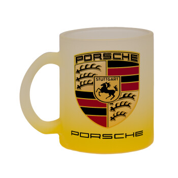 Porsche, Κούπα γυάλινη δίχρωμη με βάση το κίτρινο ματ, 330ml