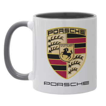 Porsche, Mug colored grey, ceramic, 330ml