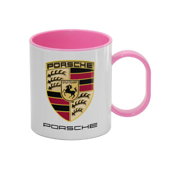 Porsche, Κούπα (πλαστική) (BPA-FREE) Polymer Ροζ για παιδιά, 330ml