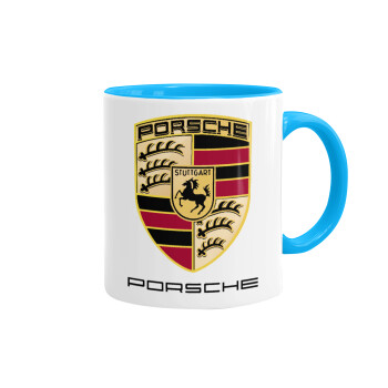 Porsche, Κούπα χρωματιστή γαλάζια, κεραμική, 330ml