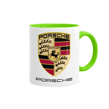 Porsche, Mug colored light green, ceramic, 330ml