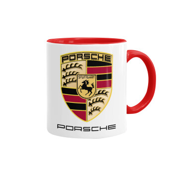 Porsche, Mug colored red, ceramic, 330ml