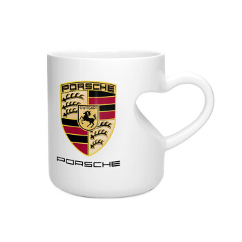 Porsche, Κούπα καρδιά λευκή, κεραμική, 330ml