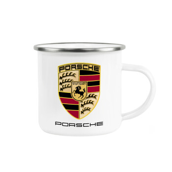 Porsche, Metallic enamel cup white 360ml