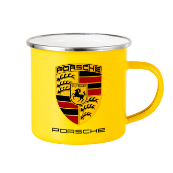 Porsche, Κούπα Μεταλλική εμαγιέ Κίτρινη 360ml
