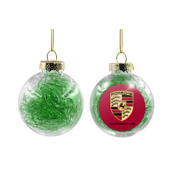 Porsche, Χριστουγεννιάτικη μπάλα δένδρου διάφανη με πράσινο γέμισμα 8cm