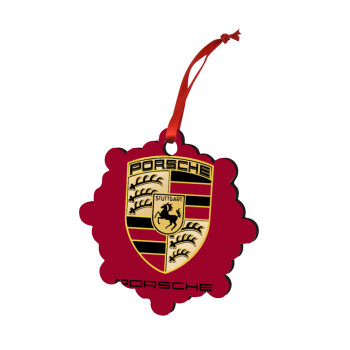 Porsche, Christmas ornament snowflake wooden 7.5cm
