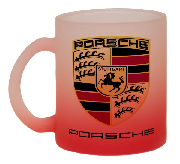 Porsche — Κούπα γυάλινη δίχρωμη με βάση το κόκκινο ματ, 330ml