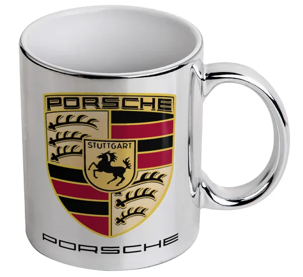 Porsche — Κούπα κεραμική, ασημένια καθρέπτης, 330ml