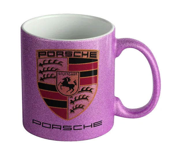 Porsche — Purple glitter mug that sparkles, ceramic, 330ml