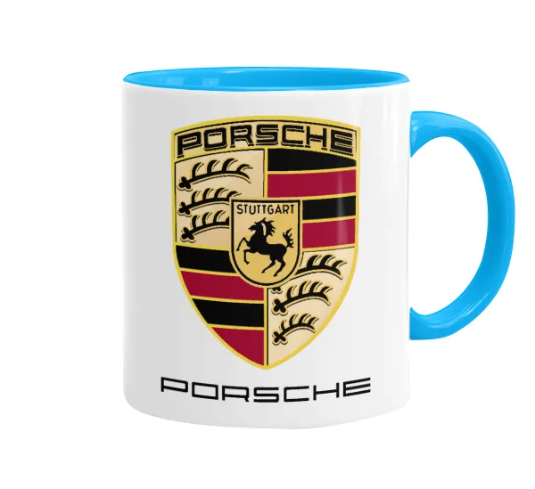 Porsche — Κούπα χρωματιστή γαλάζια, κεραμική, 330ml