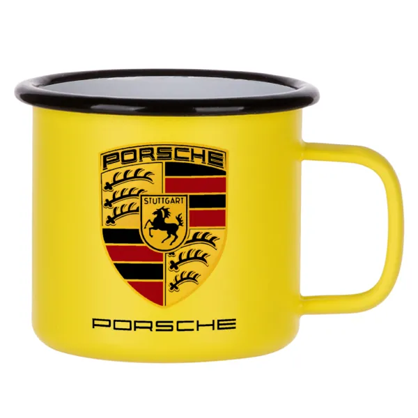 Porsche — Κούπα Μεταλλική εμαγιέ ΜΑΤ Κίτρινη 360ml